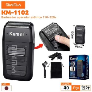 Barbeador Aparador Eletrico Kemei KM-1102 Leon