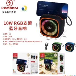 Caixa de som Bluetooth RGB de 10W com Suporte Kapbom KA-8053 C