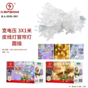 Cortina de led Natal Estrela  Colorida branco quente e frio 110/220v Kapbom KA-SSD-305