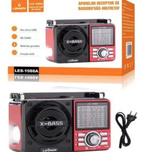 Radio Retro Lehmox LES-1088A Com Bluetooth x-bass FM/AM