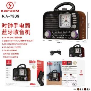 Radio Com Relogio Bluetooth Com 3 Bands Kapbom KA-7838