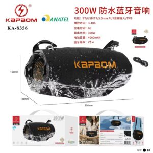 Caixa De Som Bluetooth Kapbom KA-8356 Resistente Agua