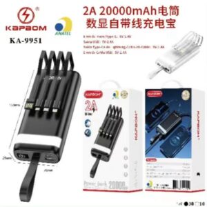 Carregador Portatil Kapbom KA-9951 20000mah com Cabos