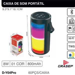 Caixa De Som Bluetooth Grasep D-Y04Pro RGB