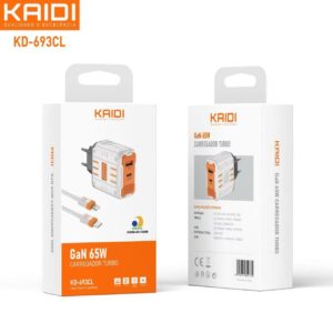 Carregador Turbo 65w Kaidi KD-693CL Tipo C Iphone