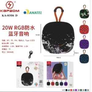 Caixa De Som Bluetooth RGB Resistente Agua 20w Kapbom KA-8506 D