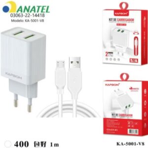 Carregador Kapbom 2 USB V8 5.1A KA-5001-V8