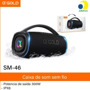 Caixa De Som Bluetooth Resistente Agua A’gold SM-46 300W