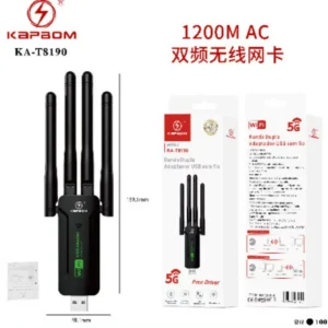 Adaptador Wifi c/4 antena 5G 1200m Kapbom KA-T8190