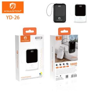 Carregador Portatil H'maston 10000mah Com Cabos YD-26