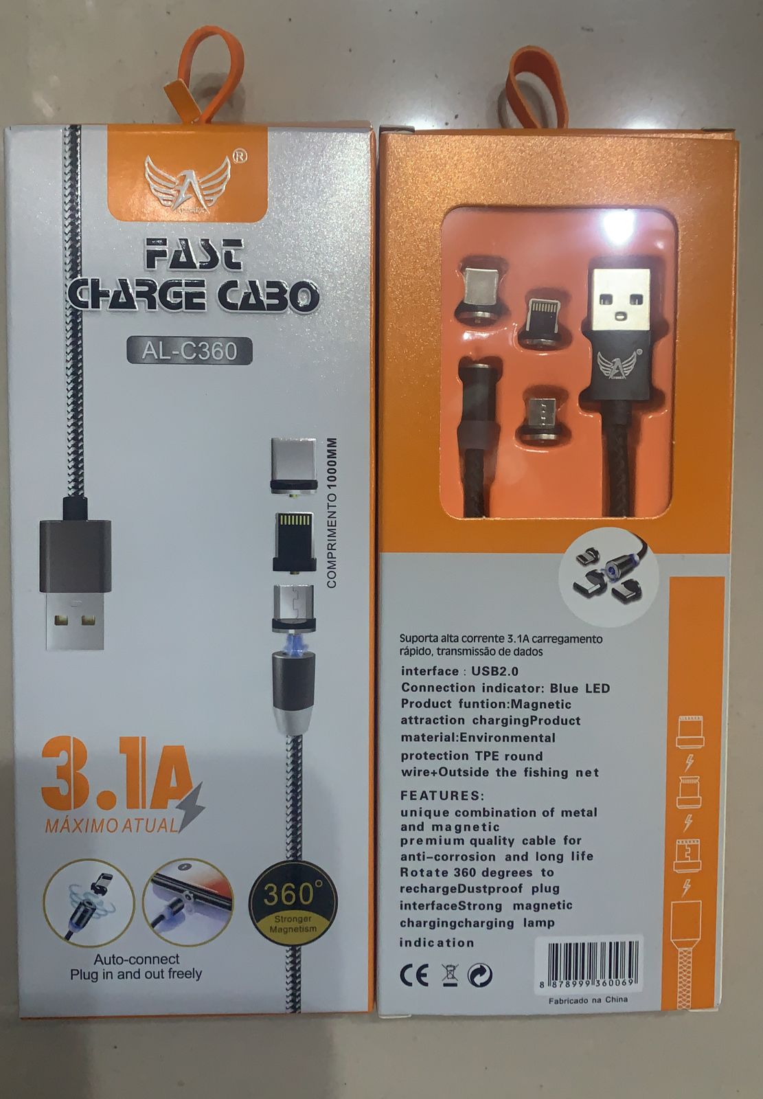 Cabo Magnético Para Celular VS - Tipo-C Usb Turbo - AL-C360 Legal 3 em 1 -  Online - Cabo para Celular - Magazine Luiza