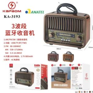 Radio Retro Bluetooth Usb AM/FM Kapbom KA-3193
