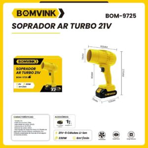 Soprador Ar Turbo 21v Bomvink BOM-9725
