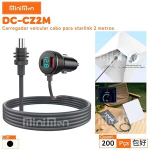 Carregador Veicular USB Tipo C para Cabo Starlink 2m Leon DC-CZ2M