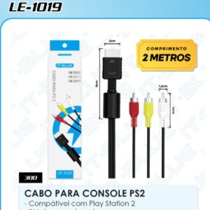 Cabo para controle Ps2 2m Lelong LE-1019