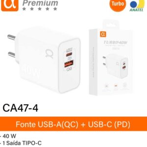 Carregador Fonte Turbo A'gold Usb Tipo c CA47-4