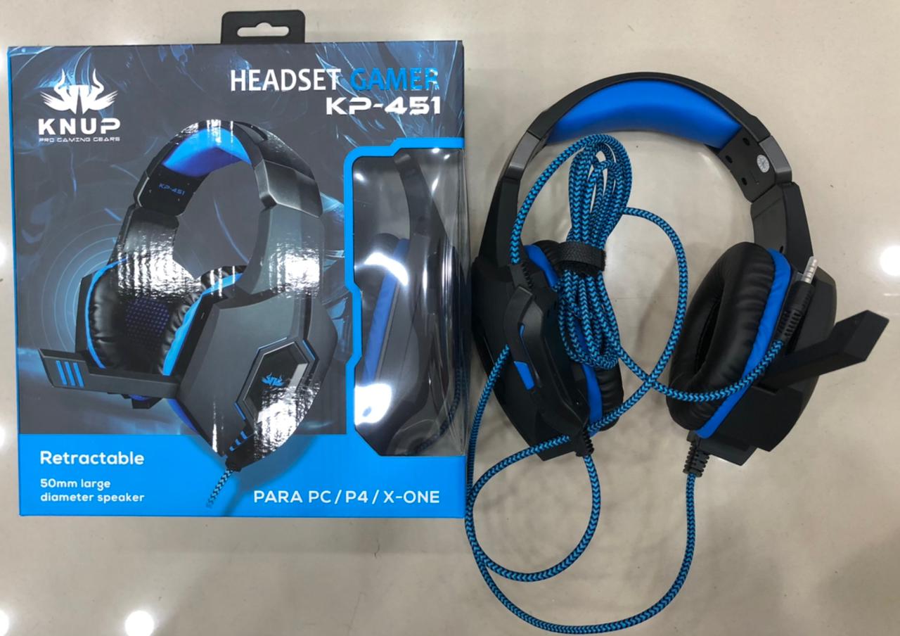 Headset Gamer Knup Kp451 Com Microfone De Ouvido P2 Xbox One Pc Ps4 WZH Eletronico