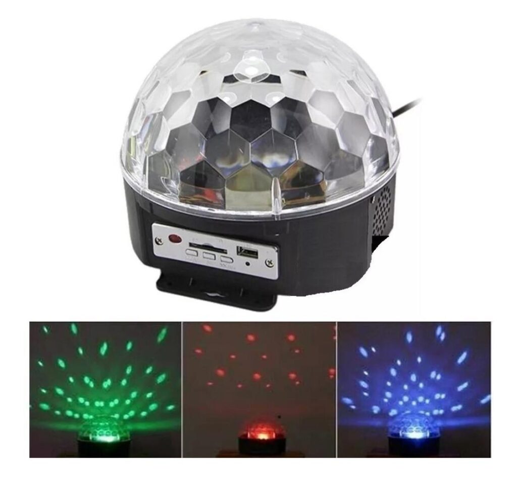 Globo De Luz Giratoria Festa Balada Mp3 Usb Bluetooth WZH Eletronico