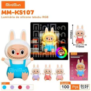 Luminaria De Silicone Labubu RGB Leon MM-KS107