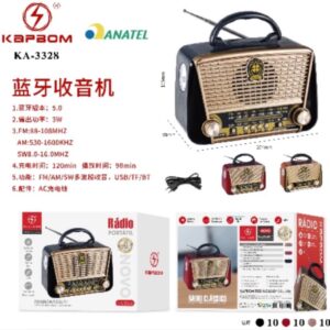 Radio Retro Bluetooth Usb 3w AM/FM/SW Kapbom KA-3328