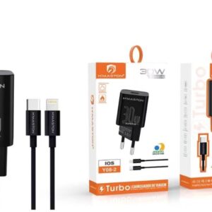 Carregador Turbo 30W H'maston Y08-2 Fonte USB-C /Cabo Tipo-c Para Iphone