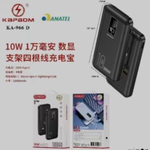 Carregador Power Bank KAPBOM KA-966 D  4em1 10000mah Portatil Com Cabos