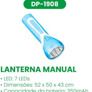 Lanterna Manuel Luatek DP-1908 Recarregavel C/7 led
