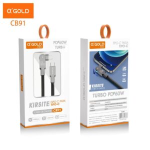 Cabo turbo A'gold 60w Articurado Tipo c para Tipo c CB91 1,2M
