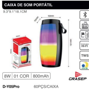 Caixa De Som Bluetooth Grasep D-Y05Pro  RGB