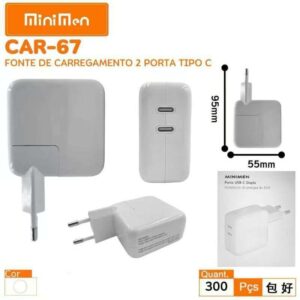 Fonte De Carregamento Dupla Tipo C Leon Car-67