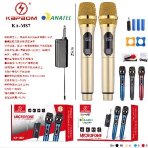 Kit Microfone Profissional Com 2 Sem Fio Kapbom KA-M87
