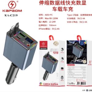 Carregador de carro rapido com Display 60-1200w Kapbom KA-C219