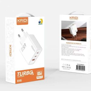 Carregador Fonte Turbo Kaidi 65w KD-665 PD + USB