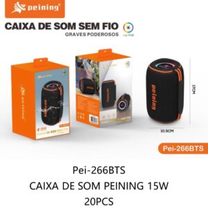 Caixa De Som Bluetooth Resistente Agua PEINING PEI-266BTS 15w  Com LED