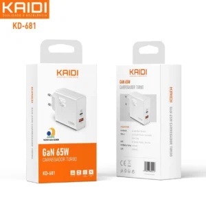 Fonte Carregador Turbo 65w Entrada Usb+Tipo-c Kaidi KD-681