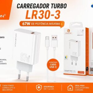Carregador Turbo H'maston LR30-3 67w Usb type c