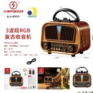 Radio Retro RGB De 3 Faixas 155*142cm Kapbom KA-8019