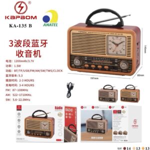 Radio Relogio Kapbom KA-135 B FM/AM Bluetooth