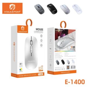 Mouse Sem Fio Regarregavel  H'maston  E-1400 Com LED